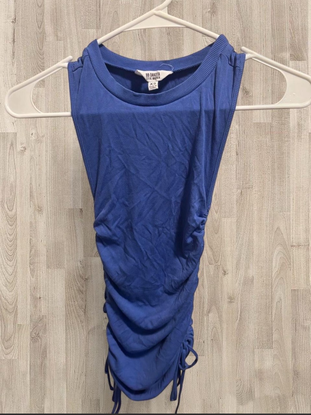 BB Dakota by Steve Madden Blue Ruched Mini Dress